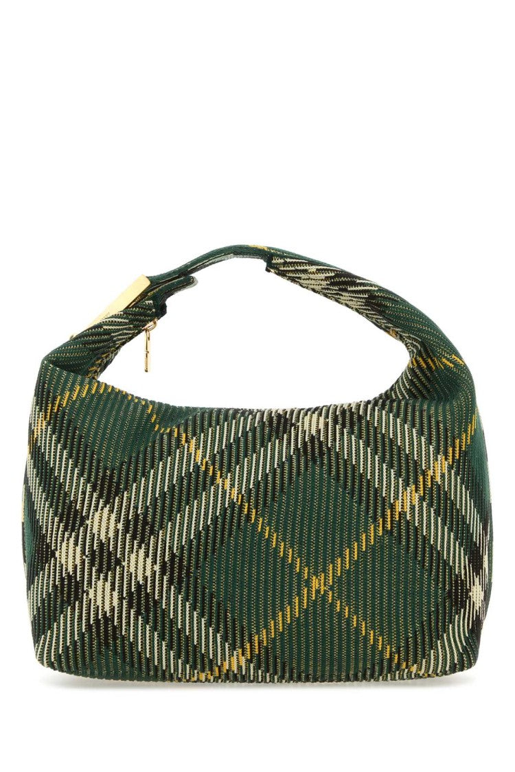 Burberry Embroidered Nylon Medium Peg Handbag