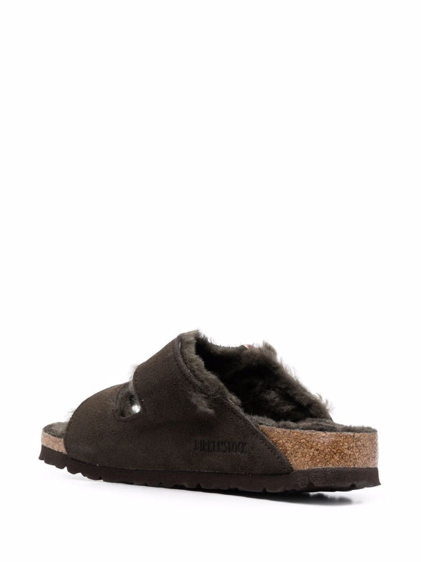 Birkenstock Arizona Shearling Lined Suede Two-Strap Sandals