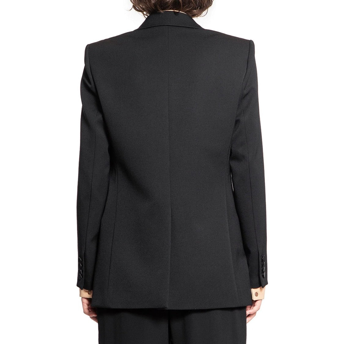 Saint Laurent Black Satin Finish Smoking Jacket