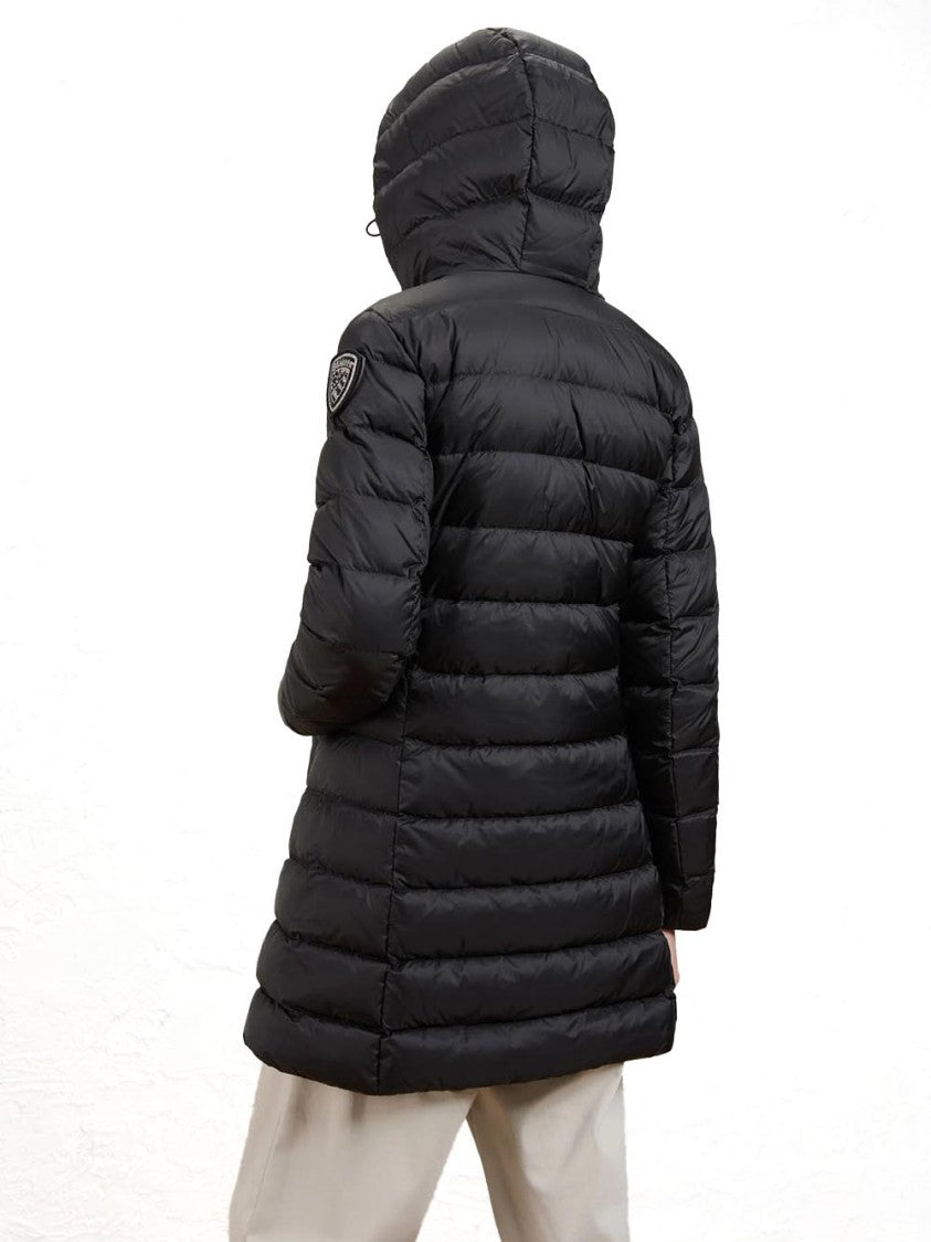 Blauer Black Quilted Flared Hooded Puffer Jacket
