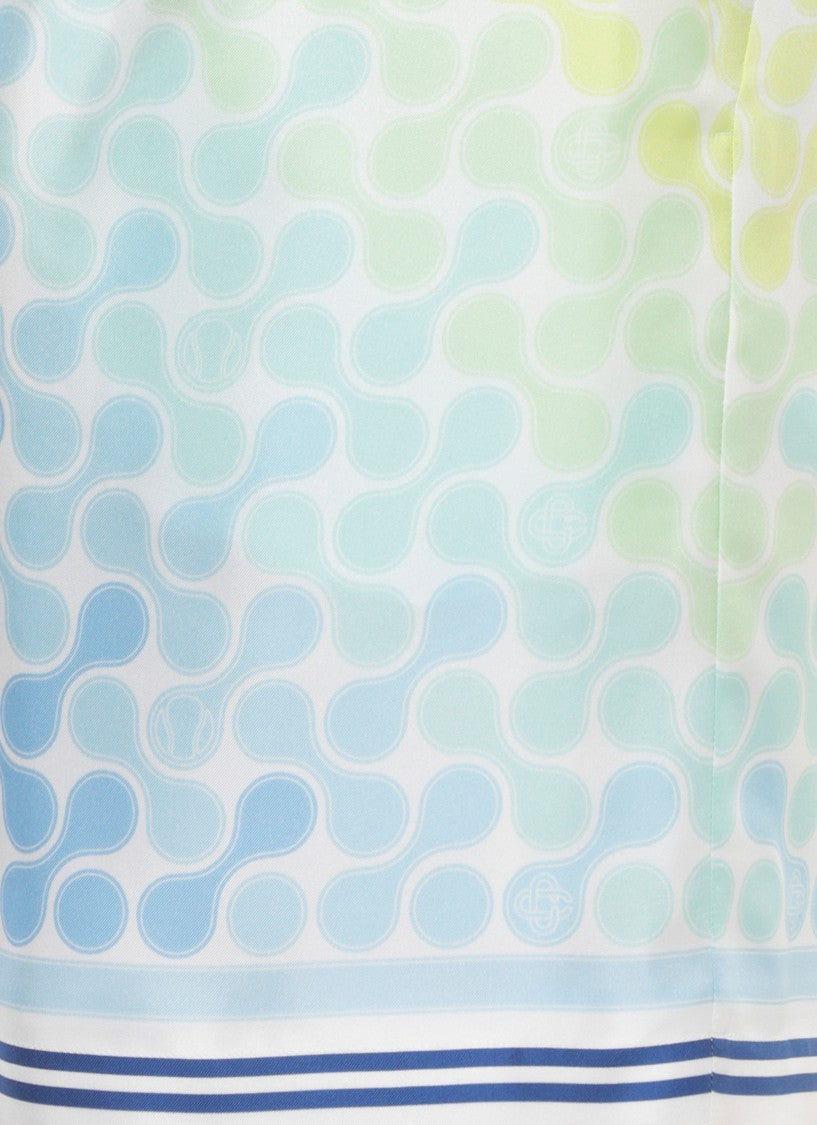 Casablanca Multicolor Tennis Tile Silk Bermuda Shorts