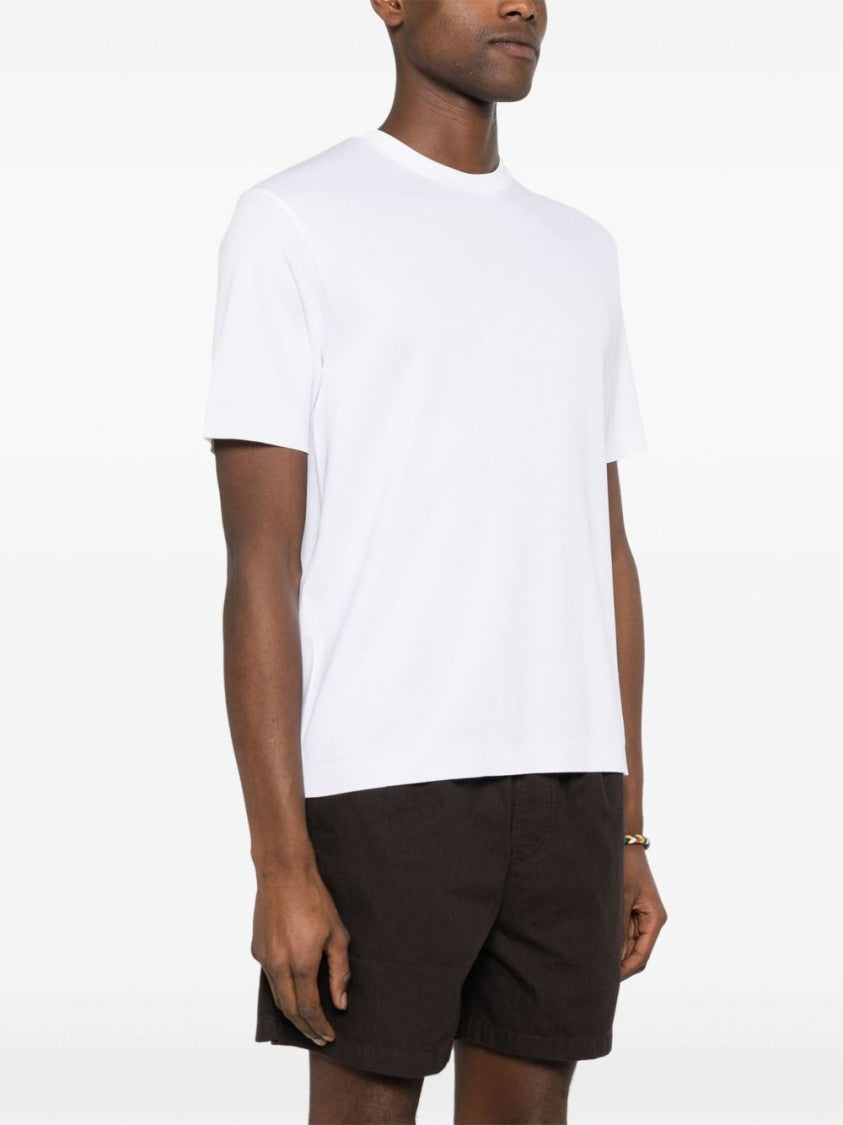 Herno White Stretch-Jersey Ribbed T-Shirt