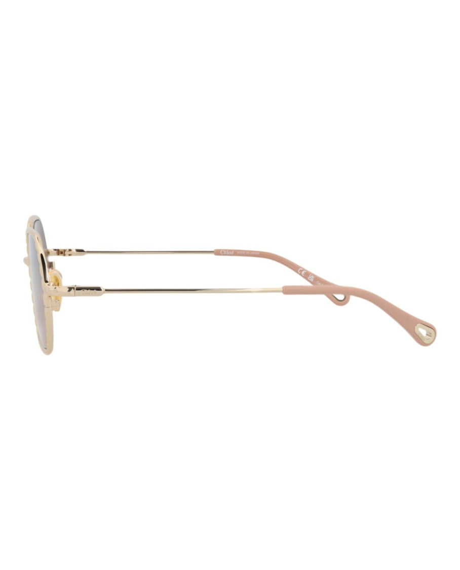Chloé Round-Frame Metal Sunglasses