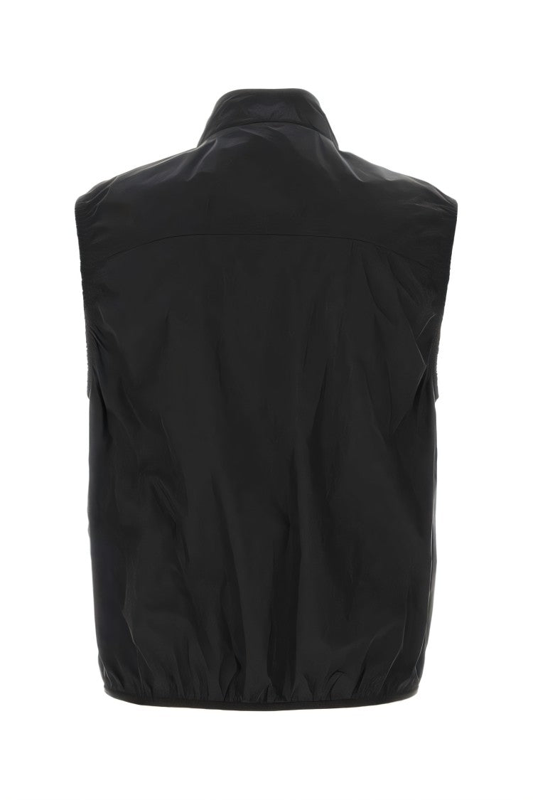 Moncler Black Polyamide Vest With Front Zip Closure