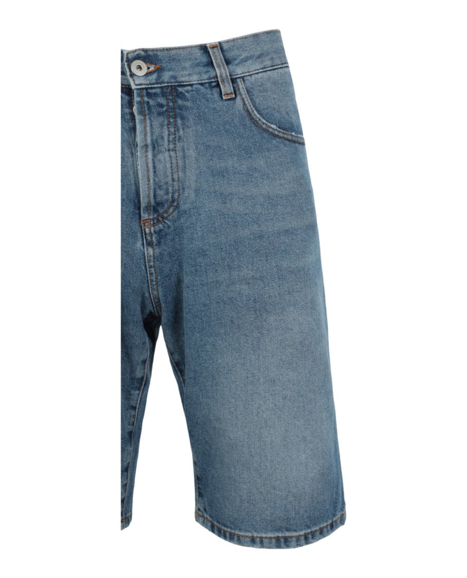 Marcelo Burlon Cross Stonewash Denim Shorts