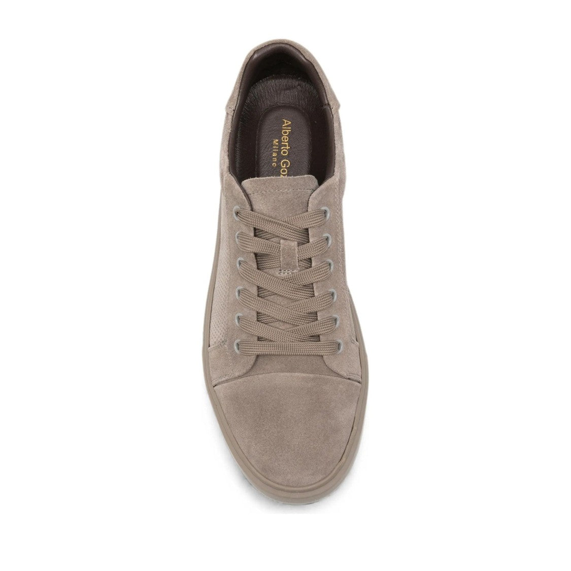 Alberto Gozzi Grey Padded Collar Wedge Suede Sneakers