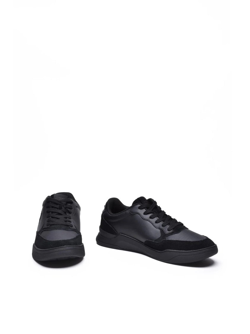 Tommy Hilfiger Black Leather Cupsole Sneakers