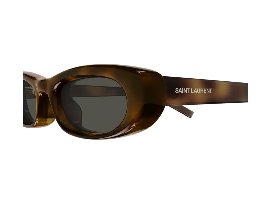 Saint Laurent Sl 557 Shade Plump Tortoiseshell Rectangular Sunglasses