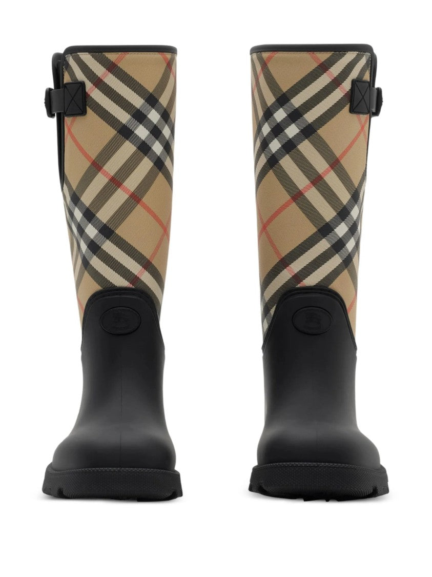 Burberry Black Stivali Alti Rubber Boots