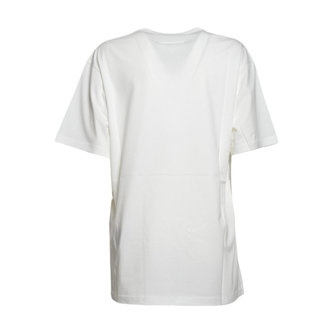 Mm6 By Maison Margiela Relaxed-Fit White T-Shirt With Subtle Printed Design