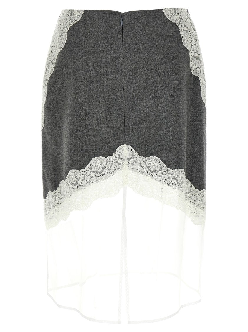 Jil Sander Organza Lace Wool Skirt