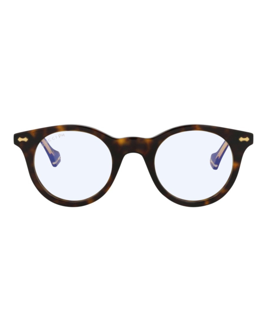 Gucci Round-Frame Acetate Sunglasses With Tortoiseshell Pattern
