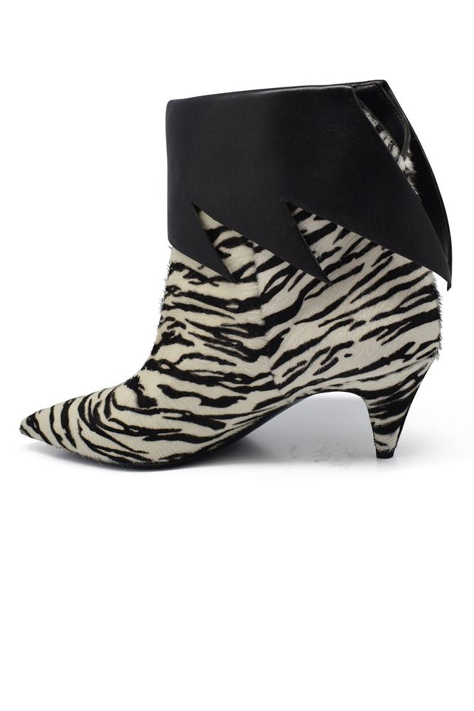 Saint Laurent Zebra Print Foal Ankle Boots