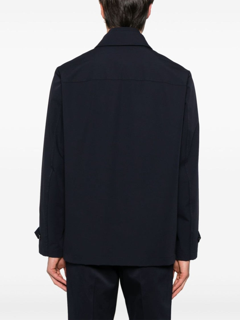 Fay Tailored Blue Overcoat With Modern Silhouette