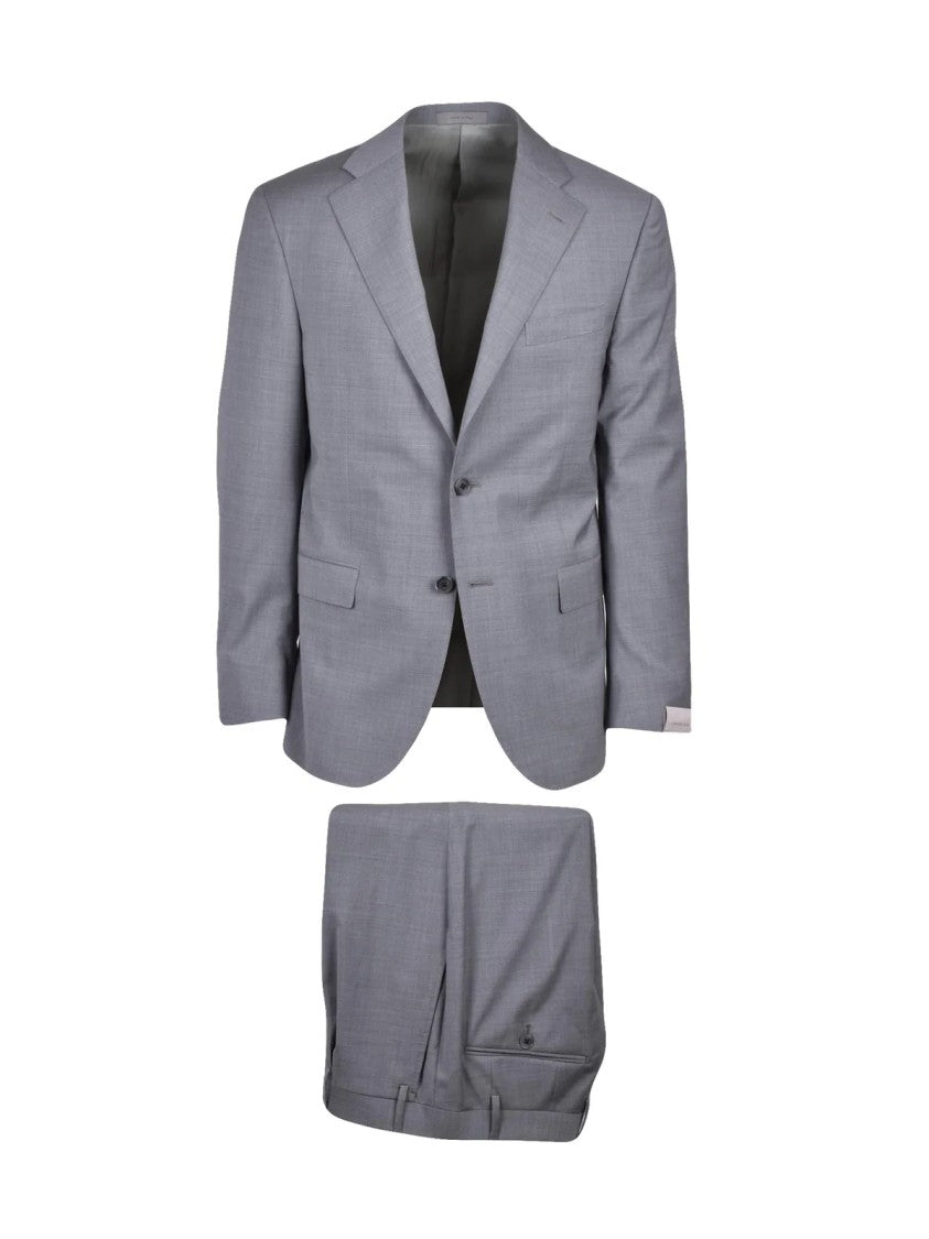 Corneliani Grey Virgin Wool Elastomultiester Men Suit