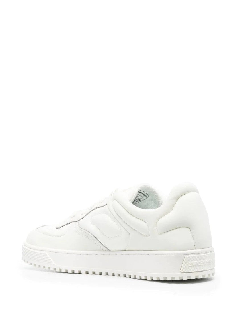 Emporio Armani White Trainers With Cow Leather Construction