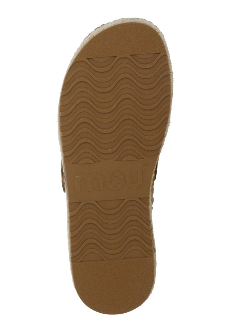 Mou Brown Side Buckle Suede Loafers