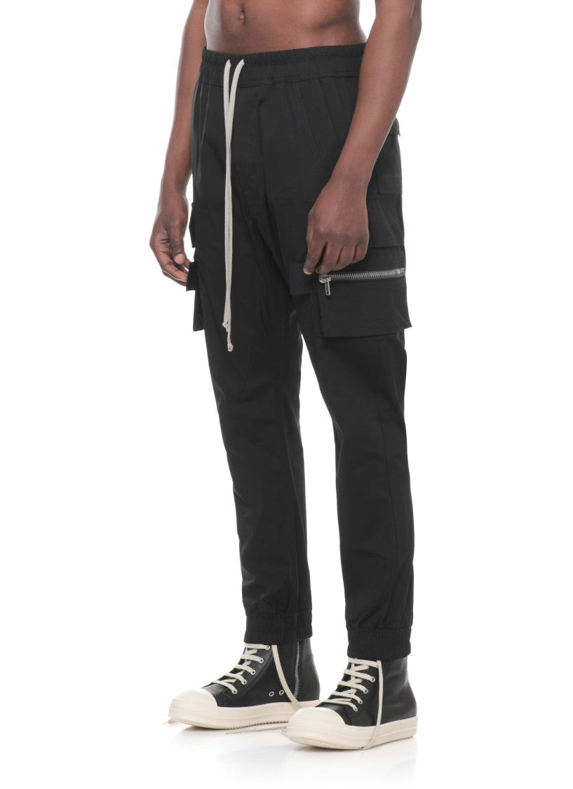 Rick Owens Black Mastodon Cotton Cargo Pants