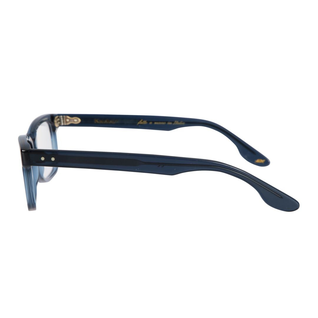 Kador Translucent Deep Blue Viko Silver Rivet Rectangular Eyeglasses