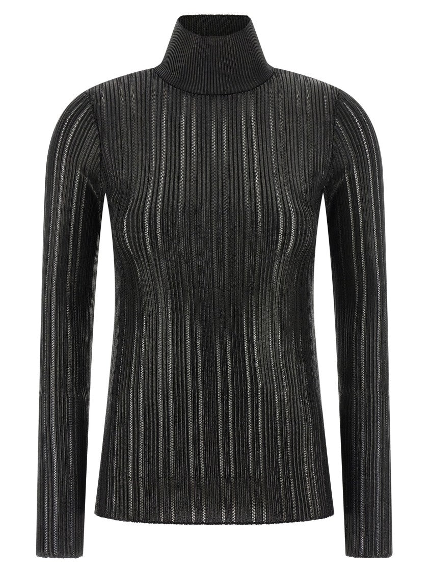 Elisabetta Franchi High Neck Fitted Tricot Sweater