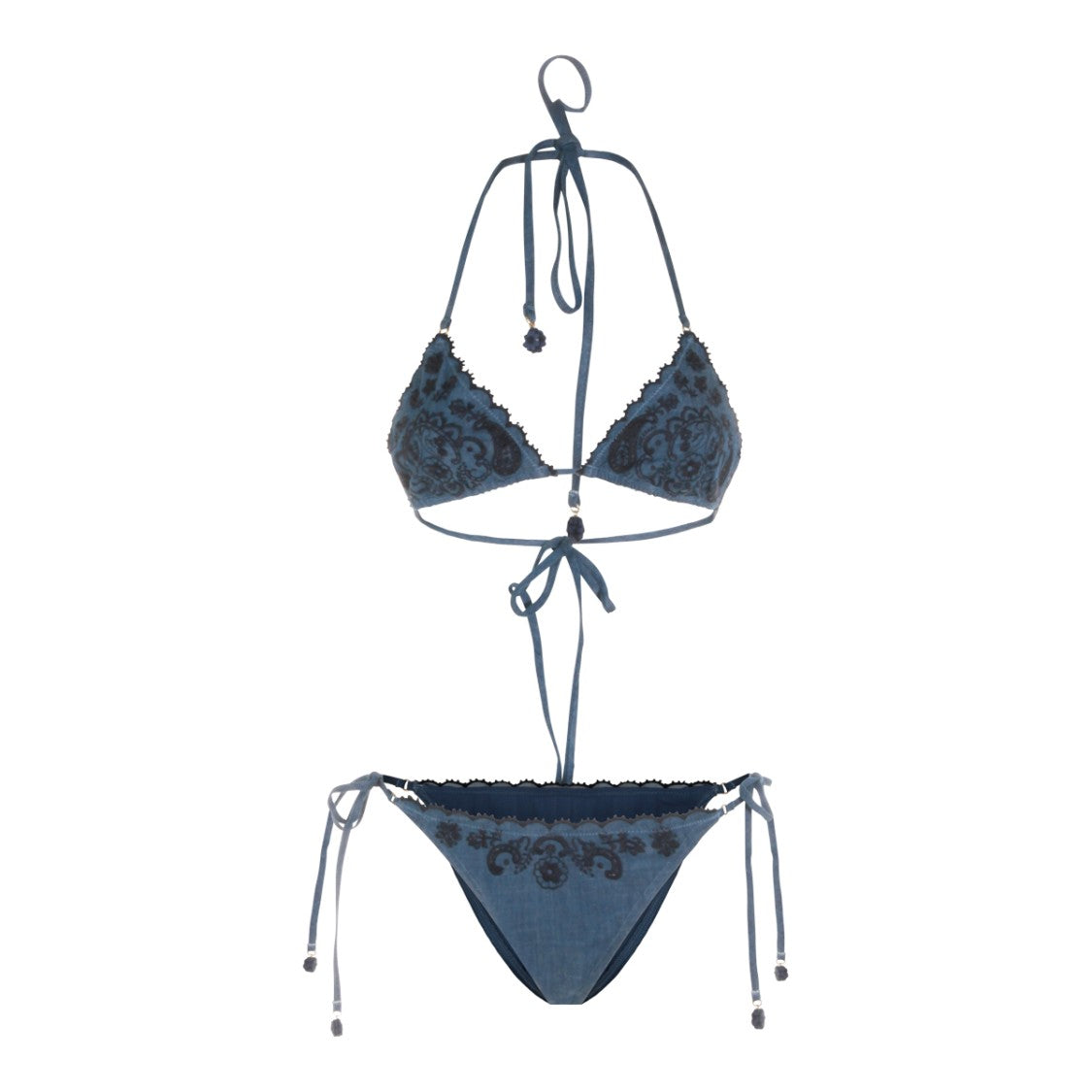 Zimmermann Blue Denim Macrame Bikini