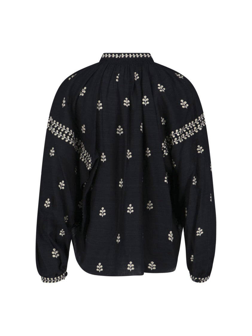 Isabel Marant Tailored Black Shirt With Pointed Collar