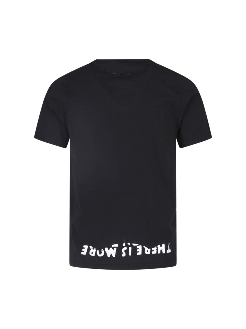 Mm6 By Maison Margiela Black Aids Cotton V-Neck T-Shirt