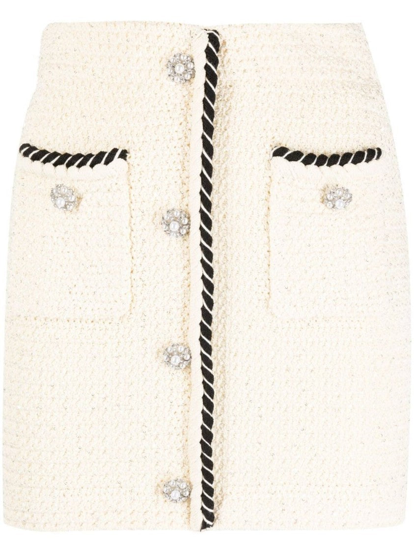 Self-Portrait Sequin Knitted Mini Skirt