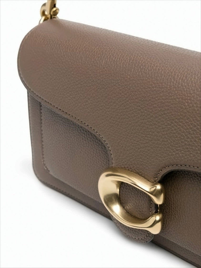 Coach Textured Calf Leather Crossbody Bag With Gold-Tone Buckle