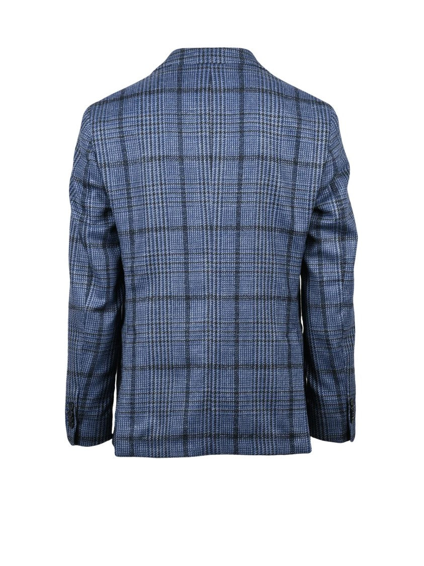 L.B.M. 1911 Checkered Tailored Jacket With Notch Lapel And Button Closure