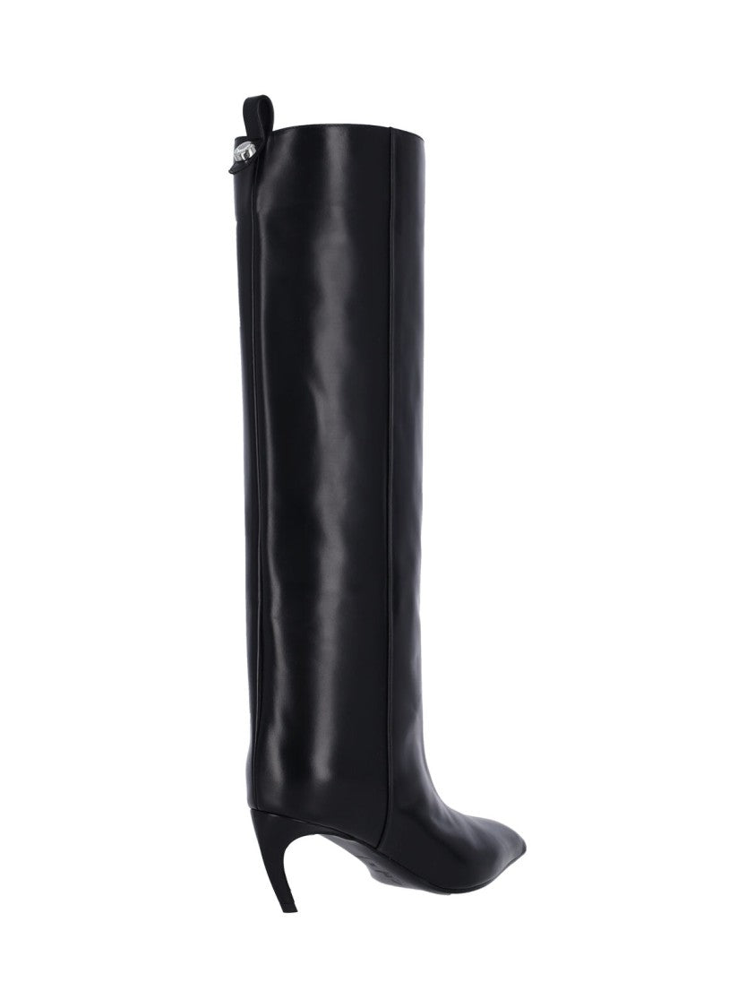 The Attico Pointed Toe Boots With Slim Kitten Heel