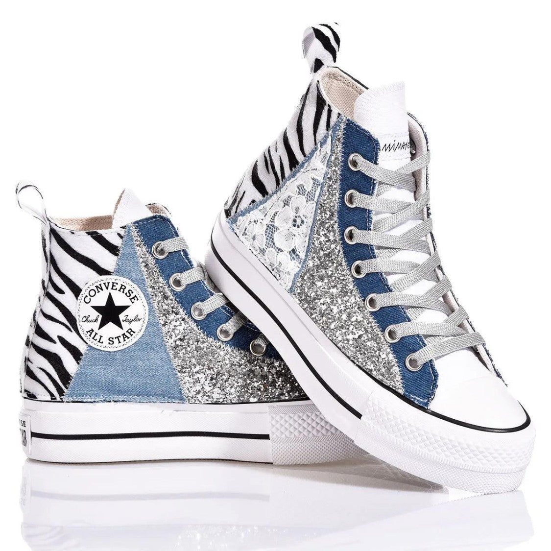Converse Platform Zebra Lace High-Top Sneakers