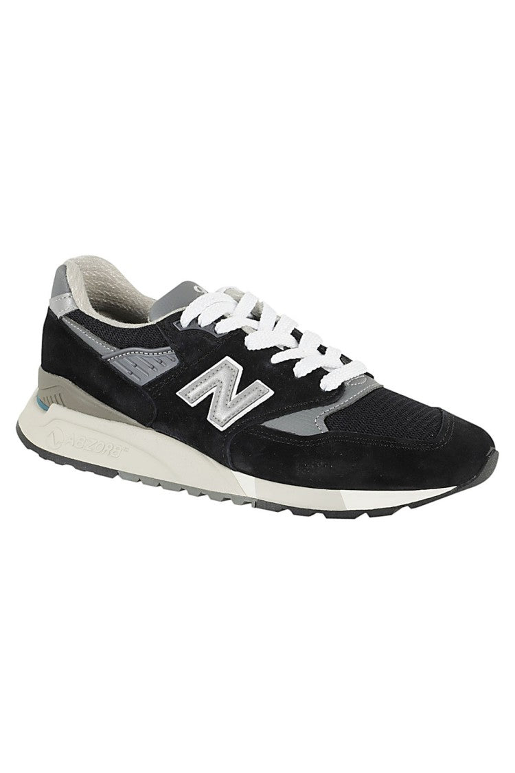 New Balance 998 Black Low-Top Suede Mesh Sneakers