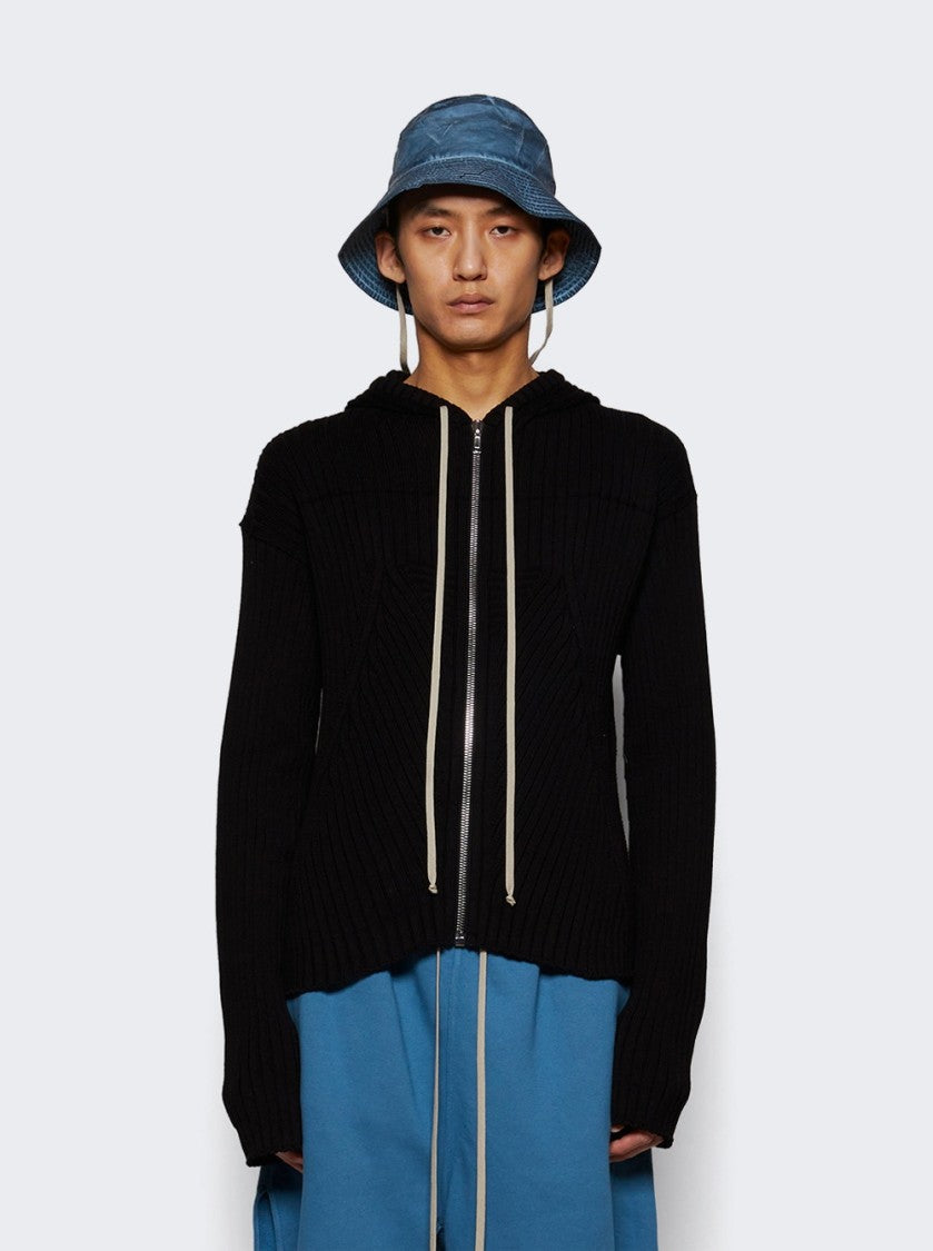 Rick Owens Zipped Hoodie Sweater Black