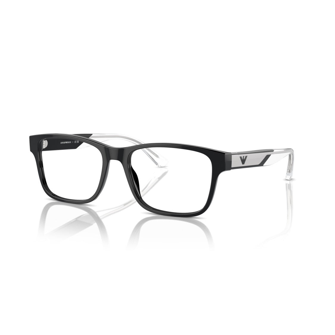 Emporio Armani 0Ea3239 Rectangular Acetate Eyeglasses With Distinctive Temples