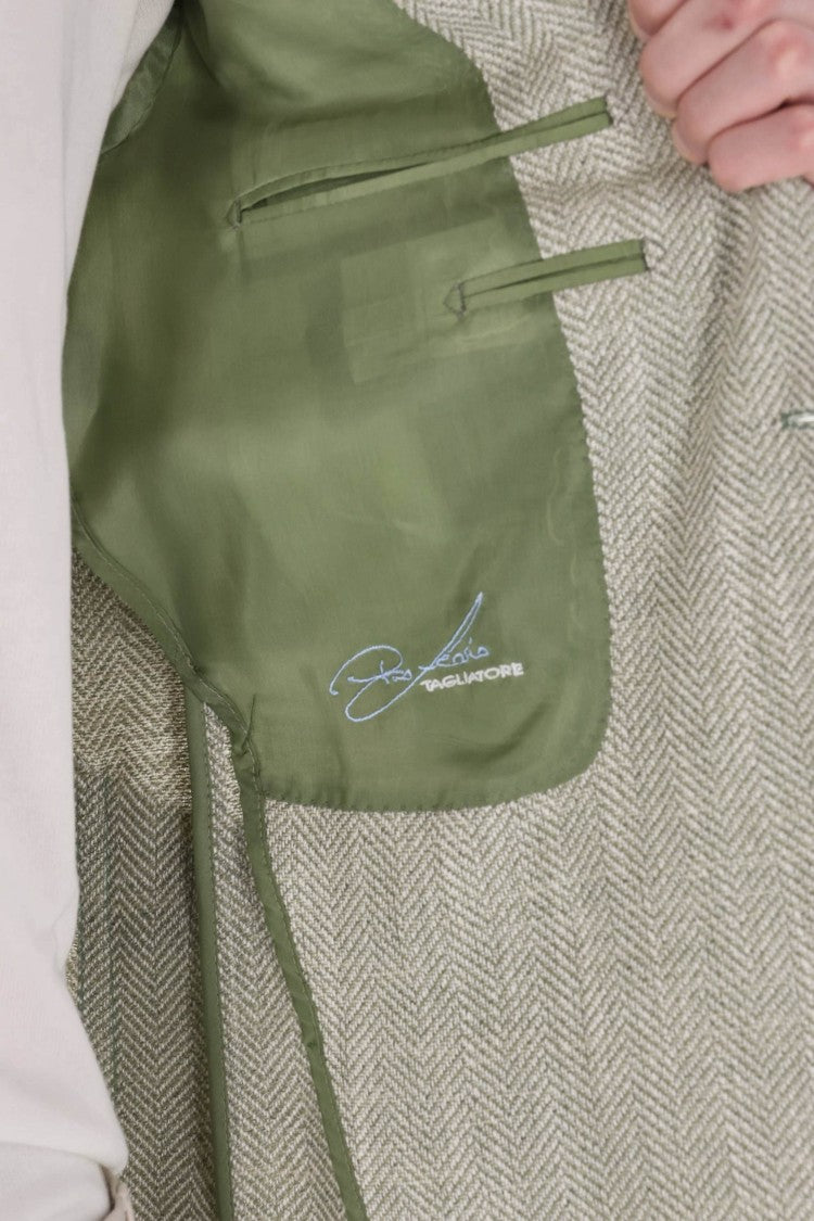 Tagliatore Pino Lerario Herringbone Wool-Linen Blazer