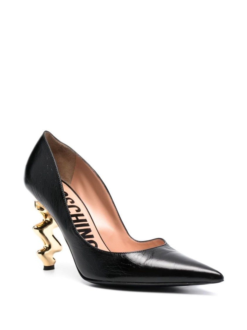 Moschino Pointed Toe Leather Pumps