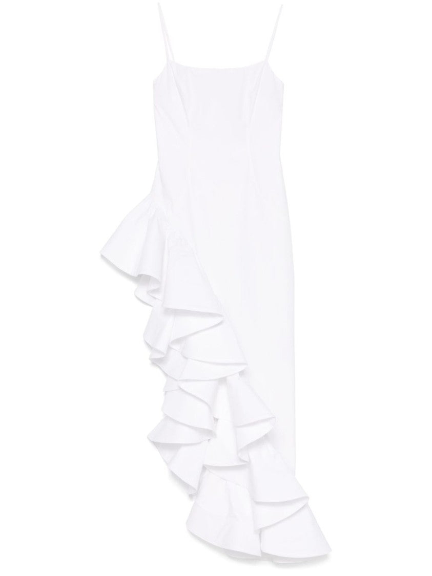 Giuseppe Di Morabito Asymmetrical Ruffle White Dress