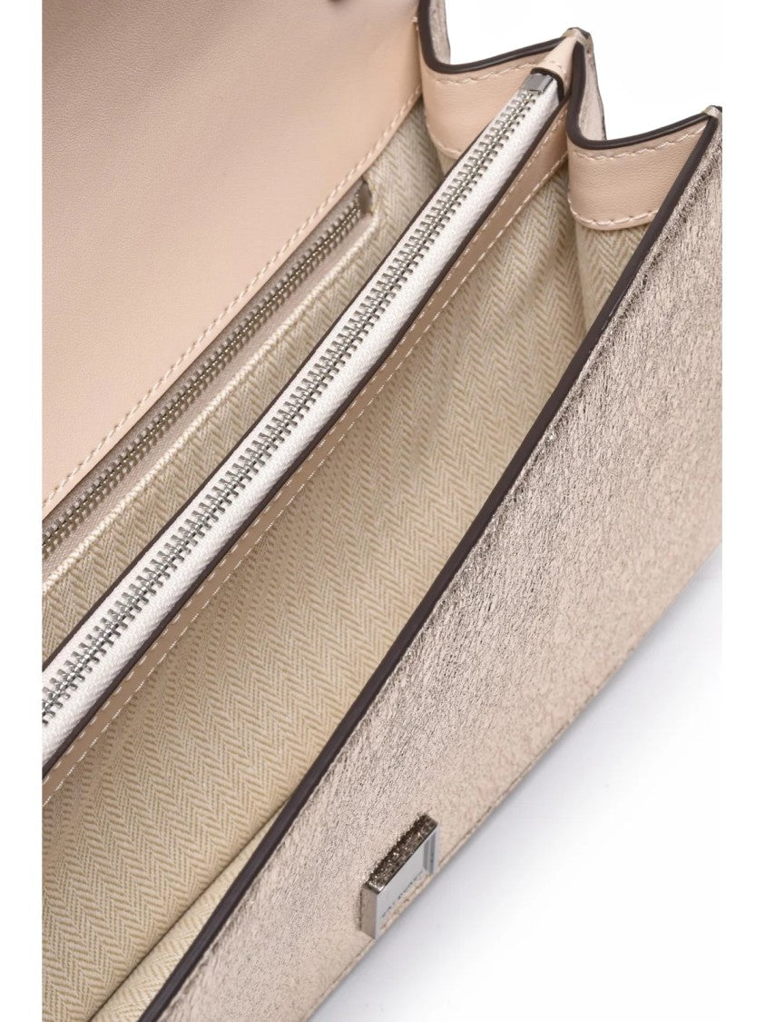 Tory Burch Metallic Shoulder Bag With Textured Finish And Adjustable Strap
