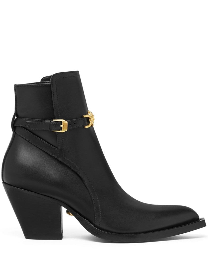 Versace Calf Leather Ankle Boots