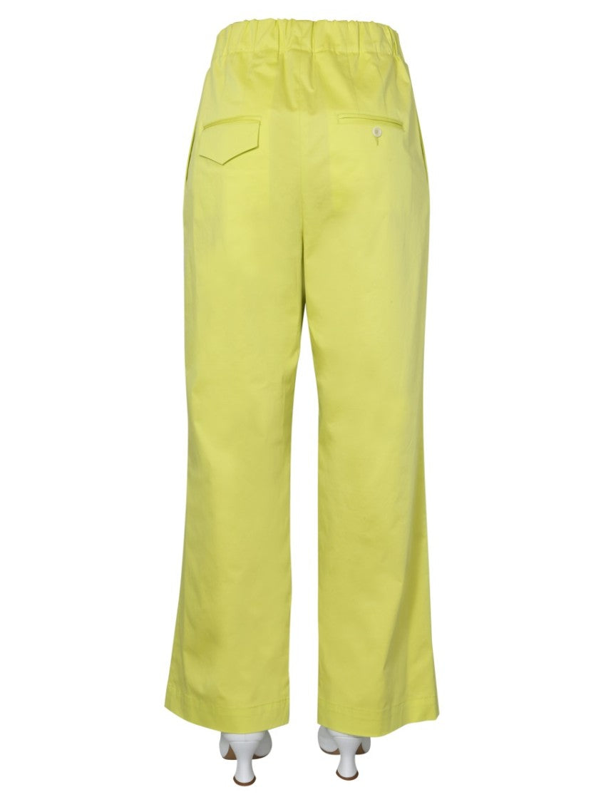 Jejia Green Wide Trousers With Elasticated Waistband
