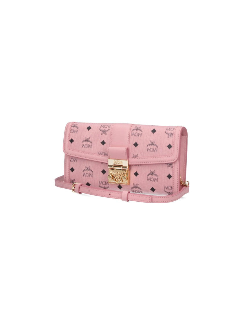 Mcm Tracy Chain Wallet In Pink "Visetos" Leather