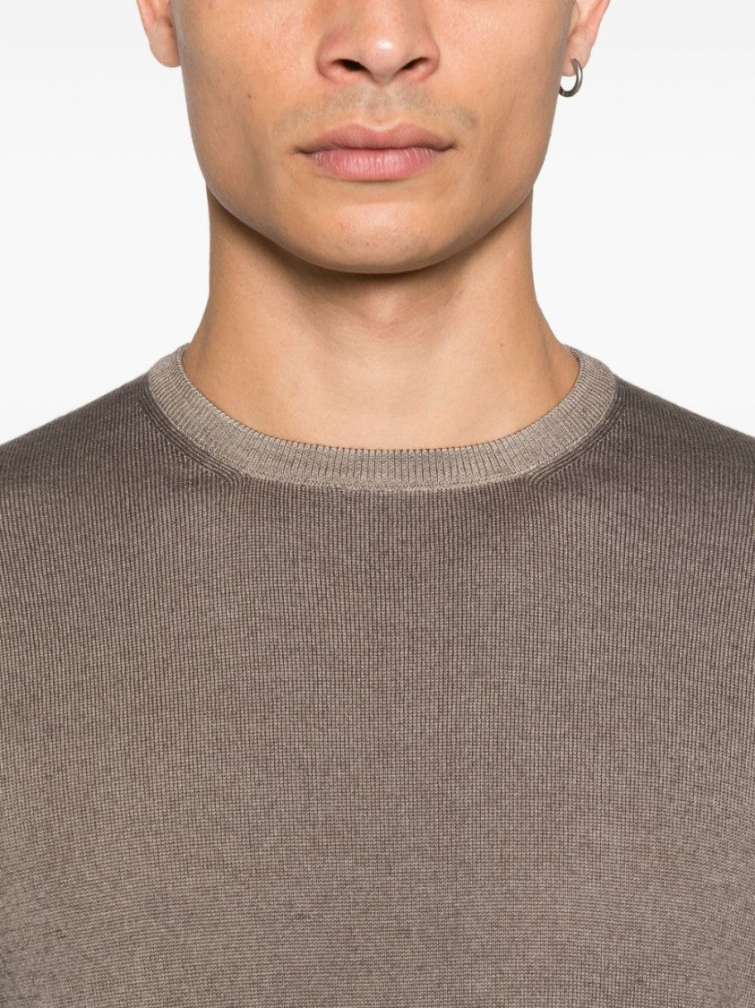 Vengera Brown Crew Neck Sweater In /Virgin Wool
