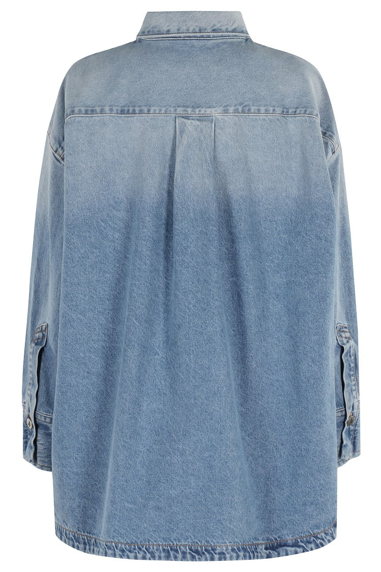 The Attico Sky Blue Denim Shirt Jacket