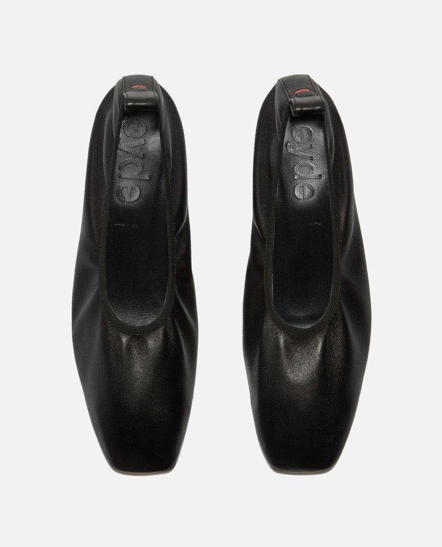 Aeydē Nomi Nappa Leather Black Ballerina