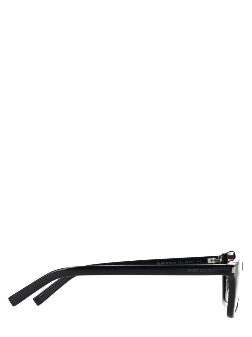 Saint Laurent Rectangular Frame Sunglasses With Glossy Black Finish