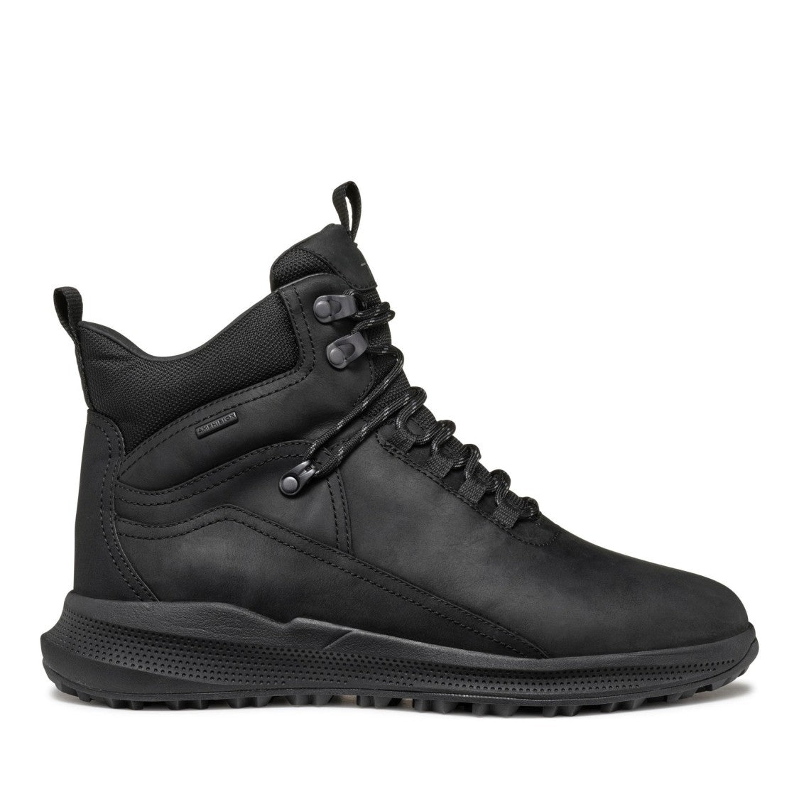 Geox Black Pg1x High-Top Textured Grip Sole Leather Boots