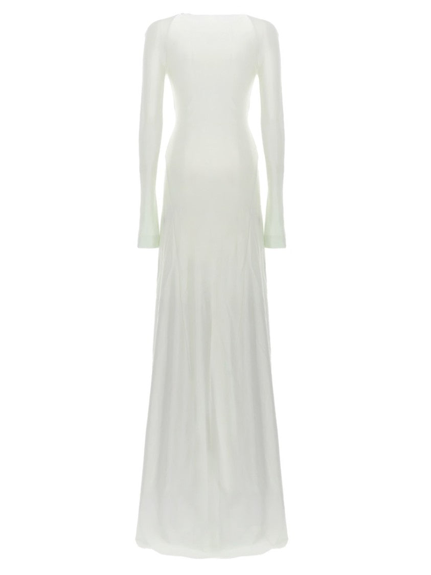 Victoria Beckham Neutrals Twist Waist Draped Maxi Dress