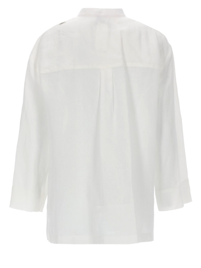 Max Mara Lightweight White Linen Blouse