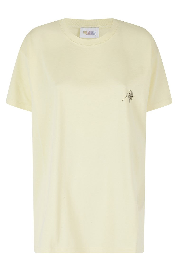 The Attico Yellow Bandana Graphic-Printed Cotton T-Shirt